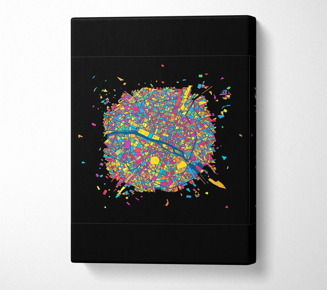  A Canvas Print of Map Of The City 4 Paris Canvas Art