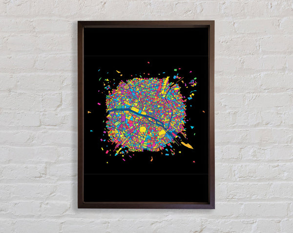 Map Of The City 4 Paris Framed Print