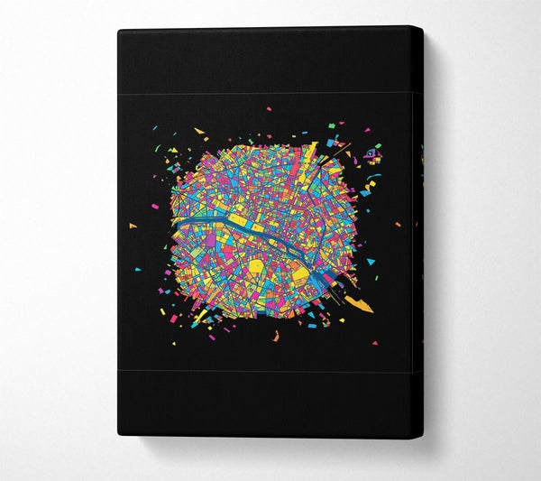  A Canvas Print of Map Of The City 4 Paris Canvas Art