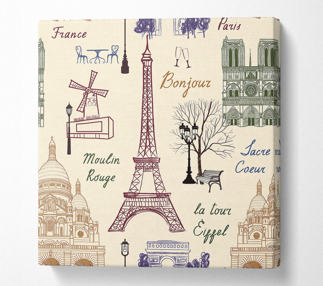 A Canvas Print of Eiffel Tower France 1 Canvas Art
