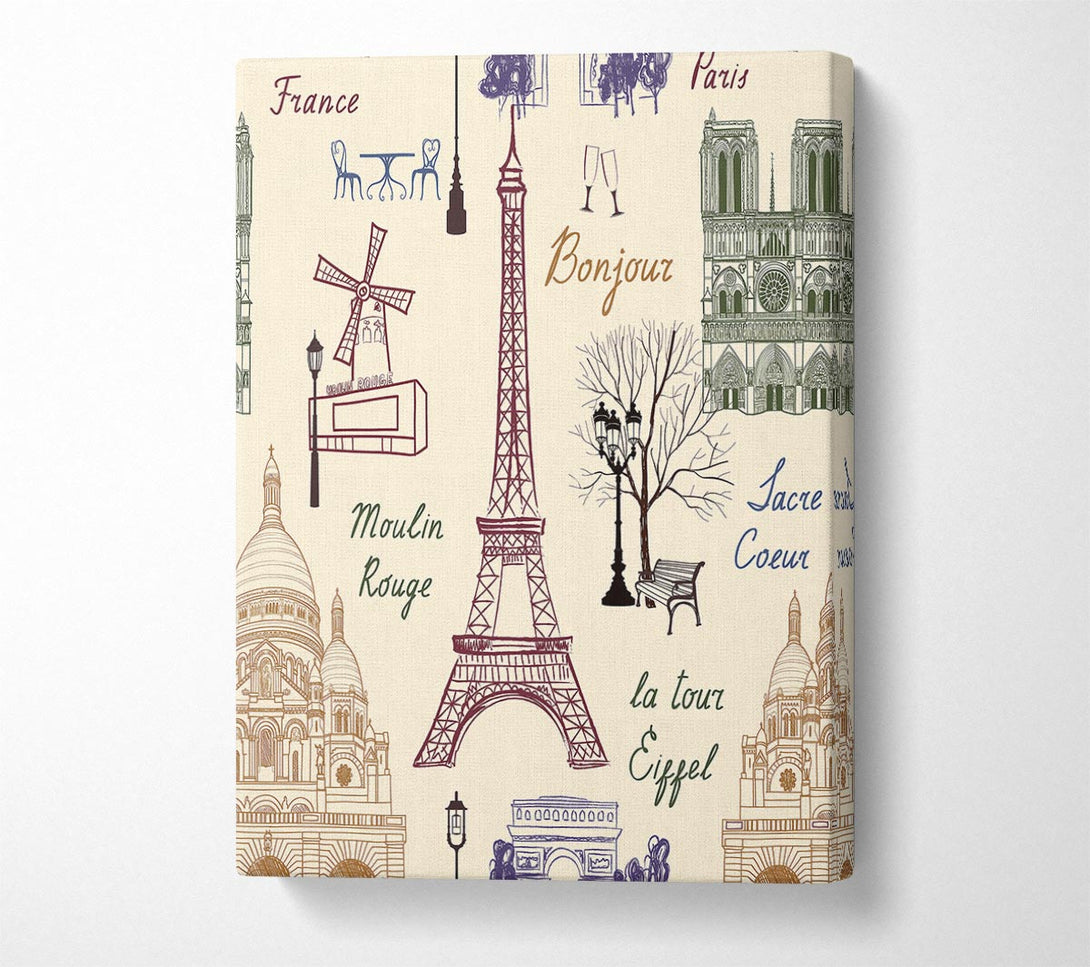  A Canvas Print of Eiffel Tower France 1 Canvas Art