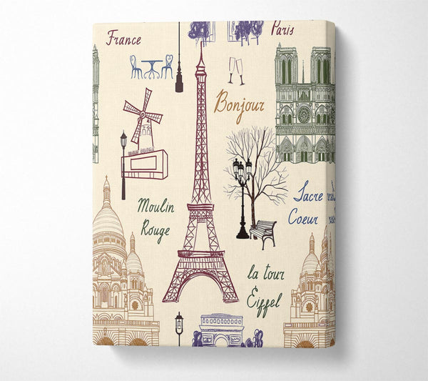  A Canvas Print of Eiffel Tower France 1 Canvas Art