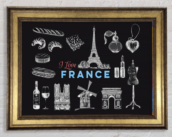 I Love France Framed Print