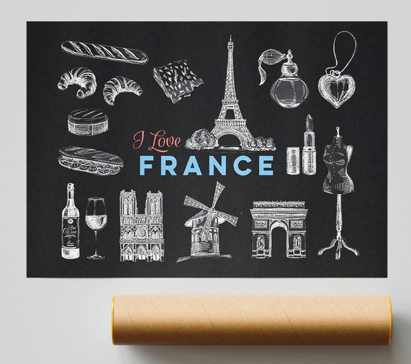 I Love France Print