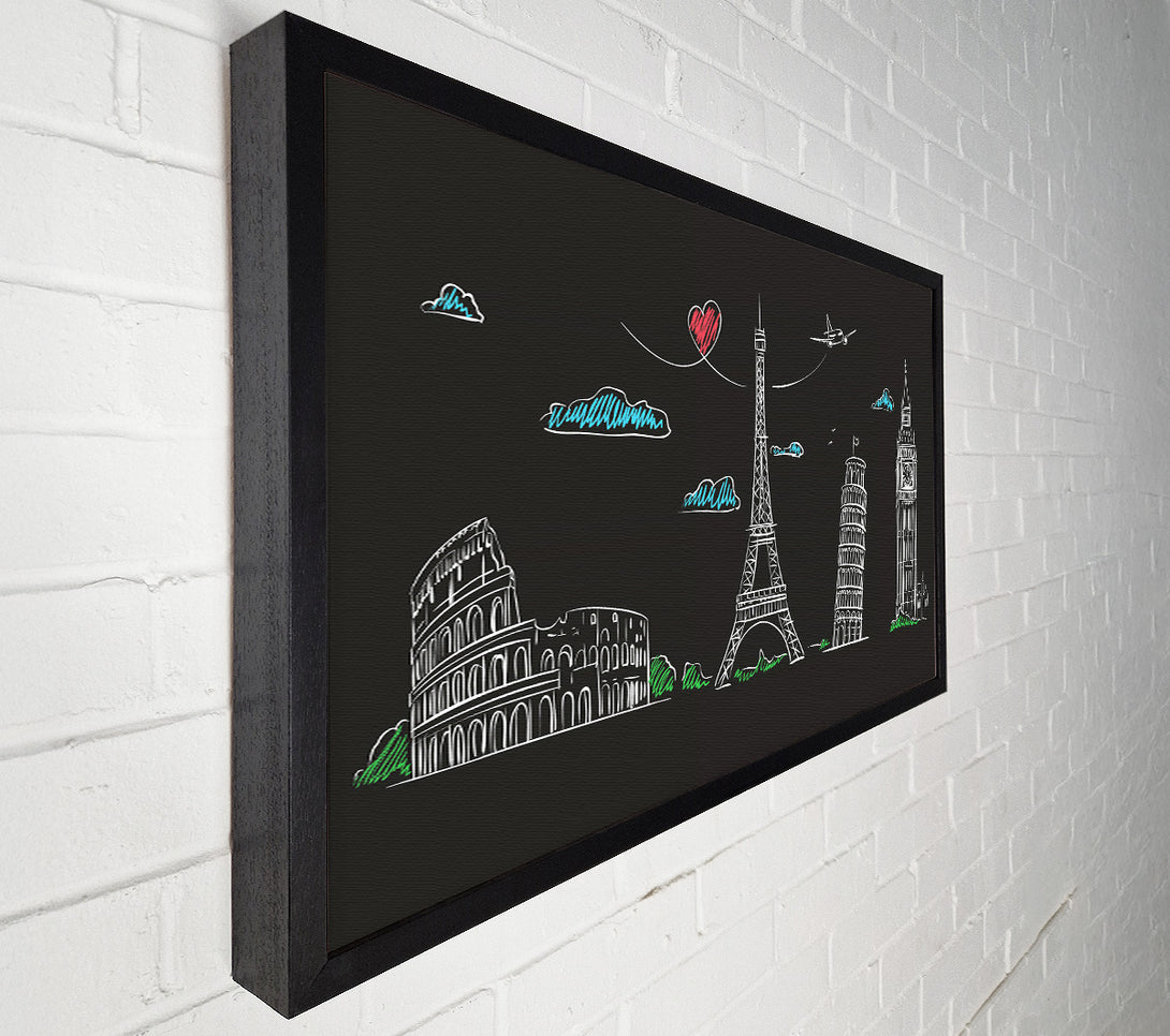  A Canvas Print of Famous Citys Of The Europe 1 Canvas Art