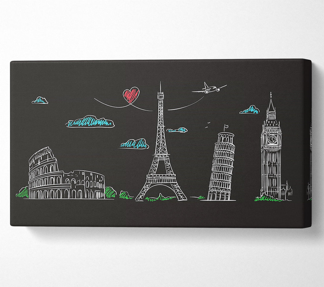  A Canvas Print of Famous Citys Of The Europe 1 Canvas Art