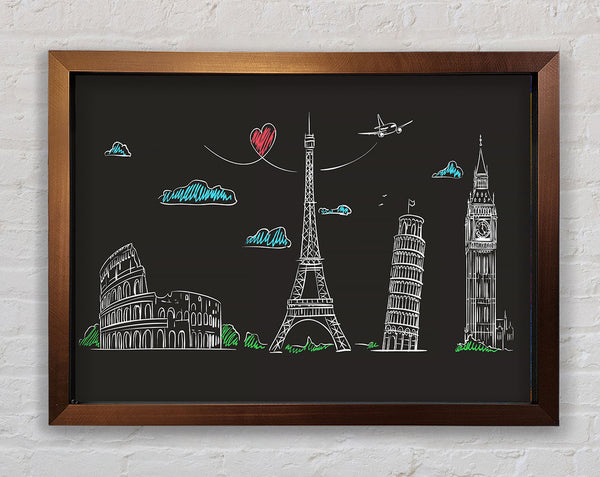 Famous Citys Of The Europe 1 Framed Print