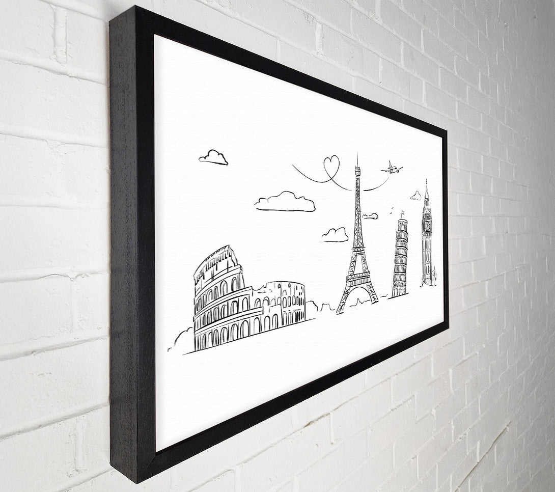  A Canvas Print of Famous Citys Of The Europe 2 Canvas Art