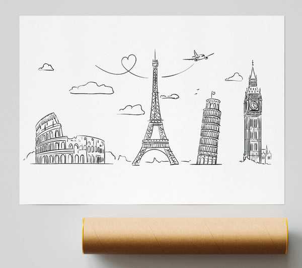 Famous Citys Of The Europe 2 Poster