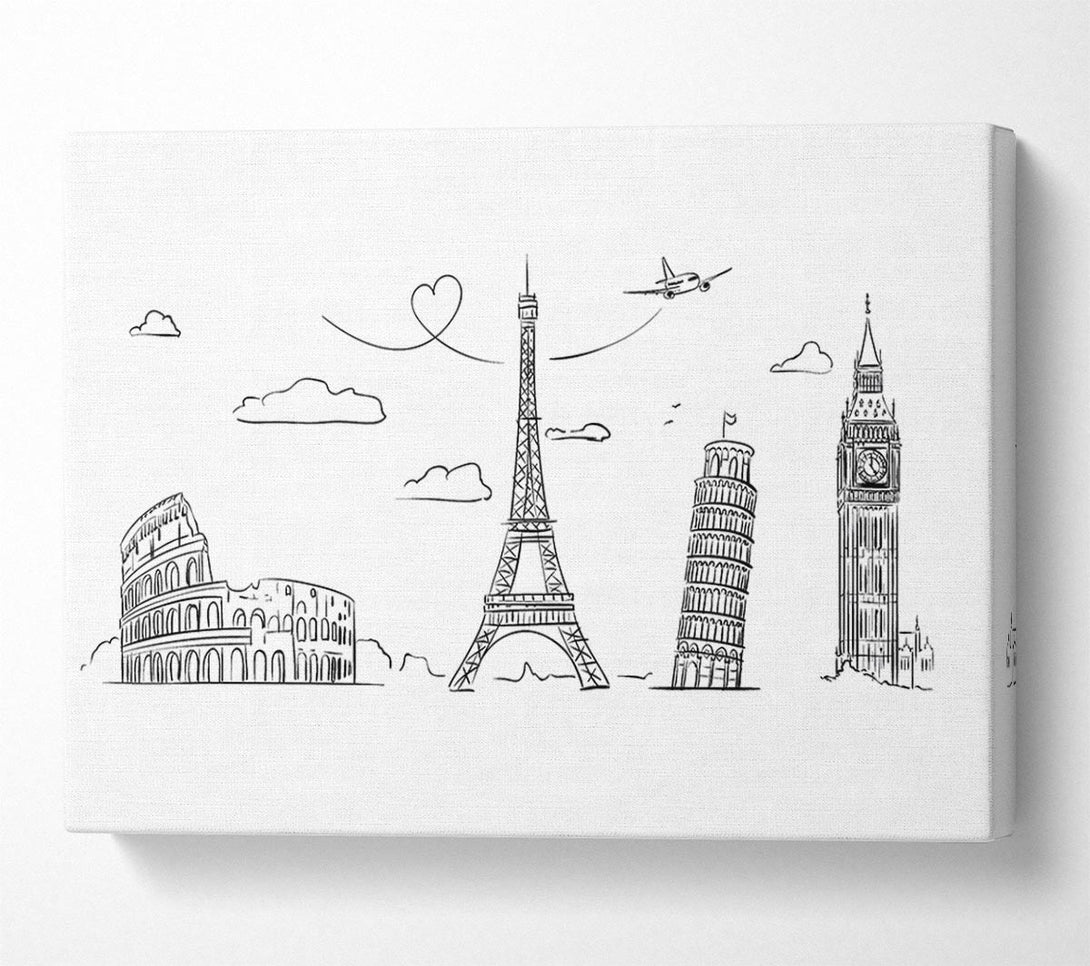  A Canvas Print of Famous Citys Of The Europe 2 Canvas Art