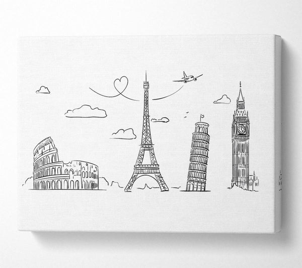  A Canvas Print of Famous Citys Of The Europe 2 Canvas Art