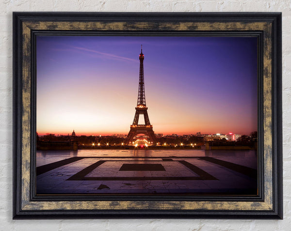 Eiffel Tower Sunset 7 Framed Print