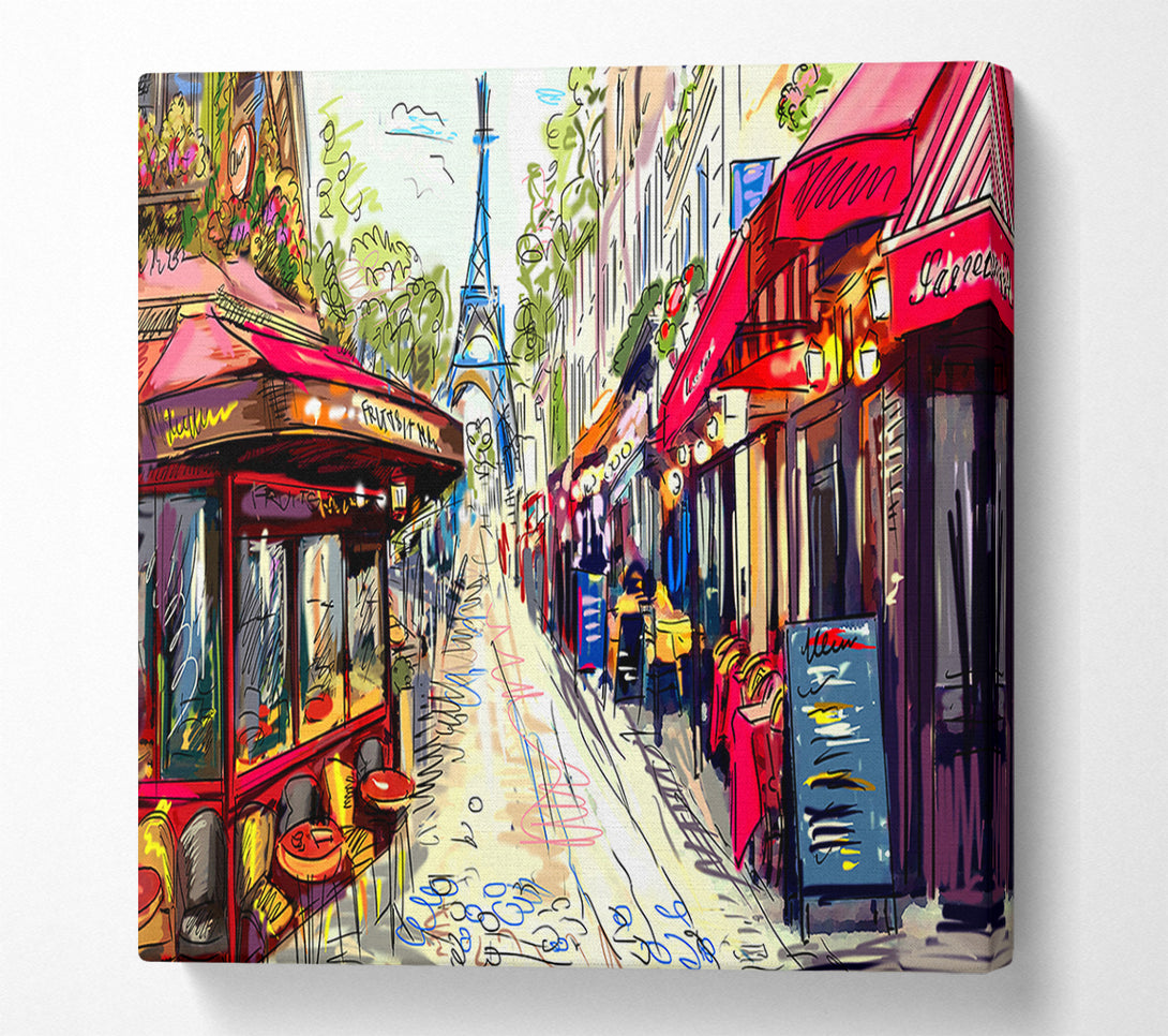  A Canvas Print of Eiffel Tower Streets 19 Canvas Wall Art