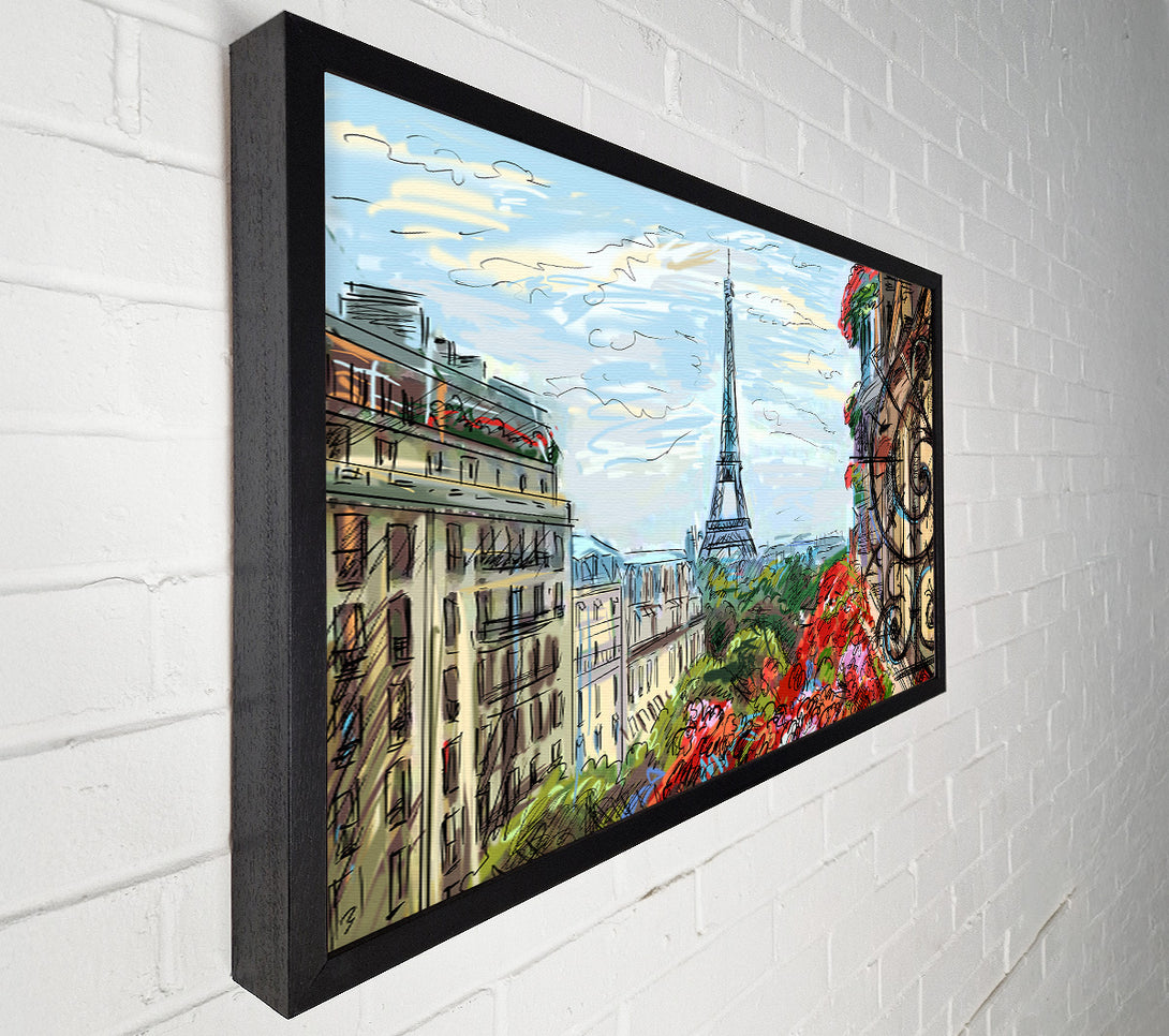  A Canvas Print of Eiffel Tower Over The City 9 Canvas Wall Art