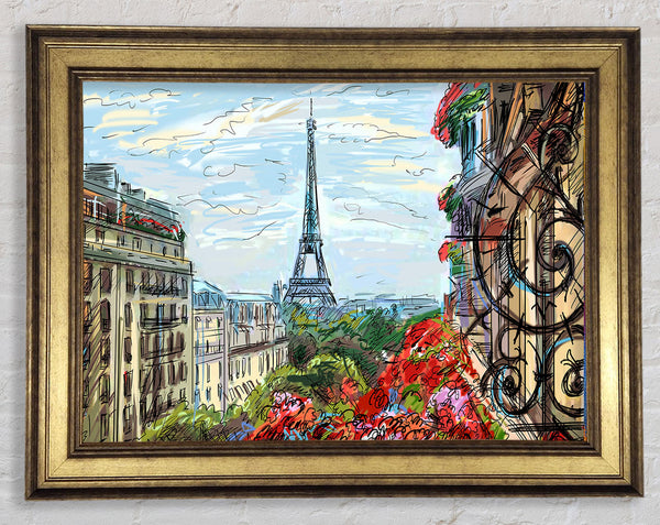Eiffel Tower Over The City 9 Framed Print