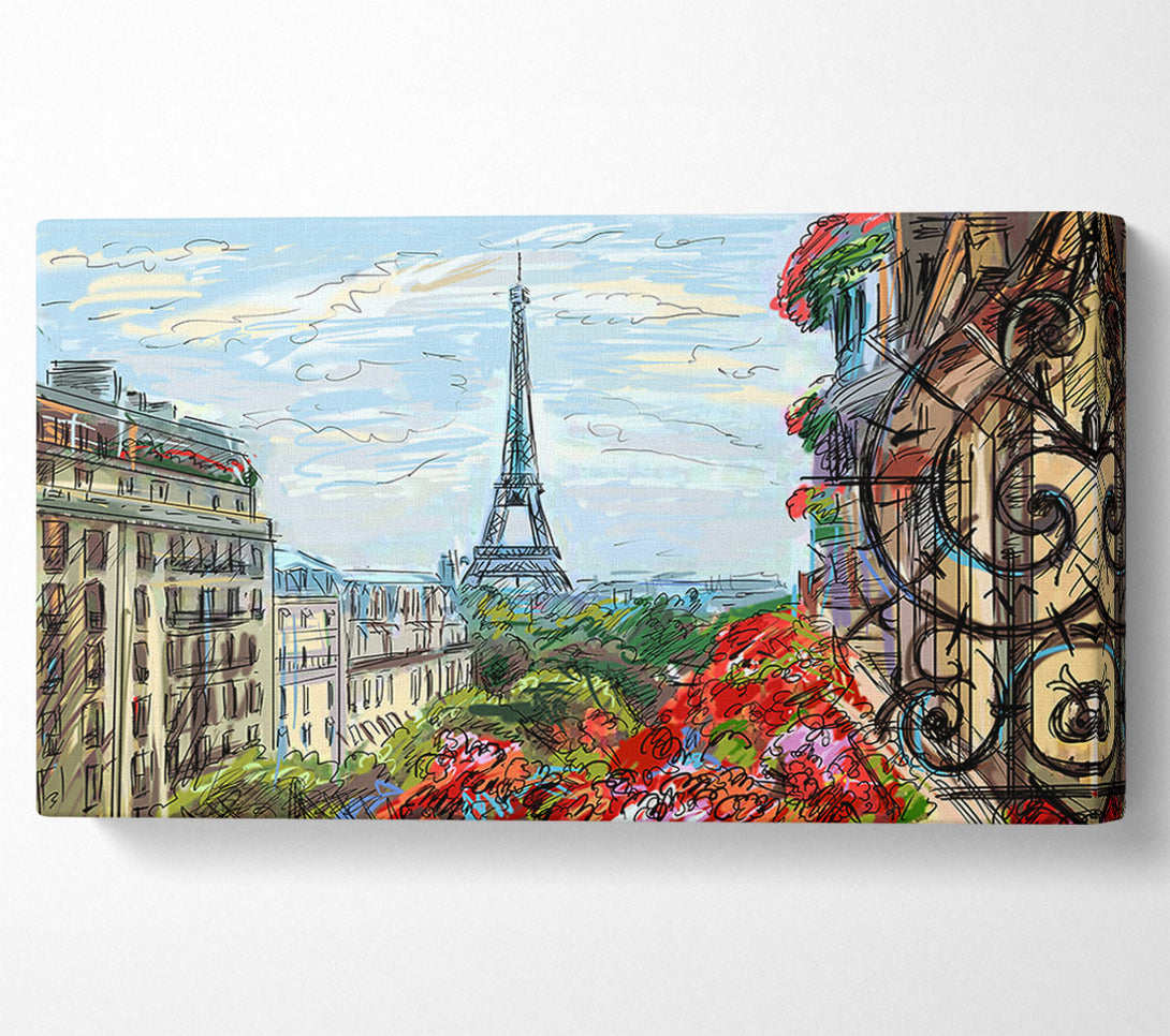  A Canvas Print of Eiffel Tower Over The City 9 Canvas Wall Art