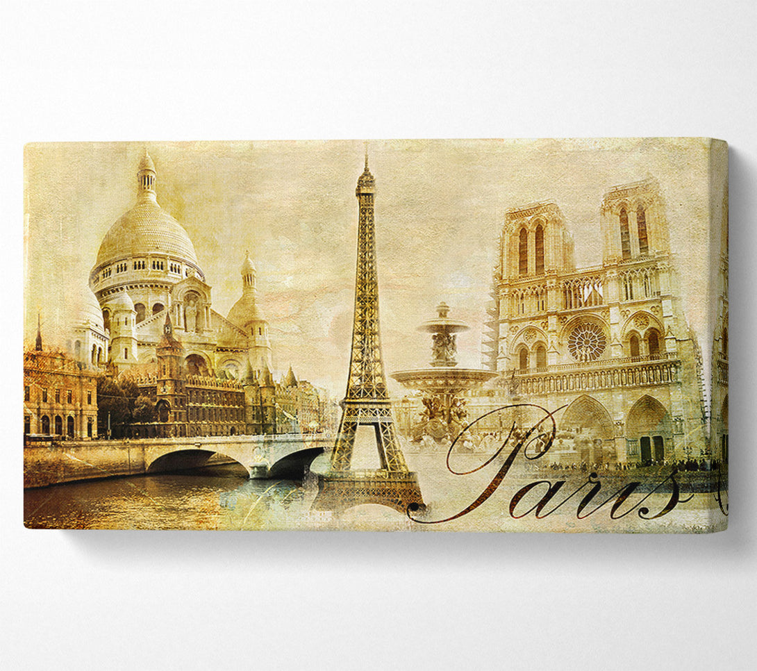  A Canvas Print of Eiffel Tower Retro 13 Canvas Print