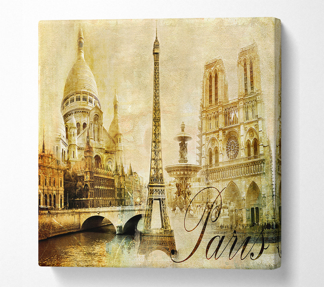  A Canvas Print of Eiffel Tower Retro 13 Canvas Print