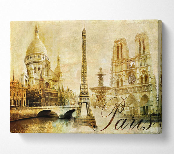  A Canvas Print of Eiffel Tower Retro 13 Canvas Print