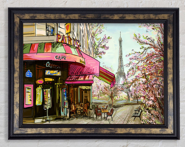 Eiffel Tower Streets 8 Framed Print