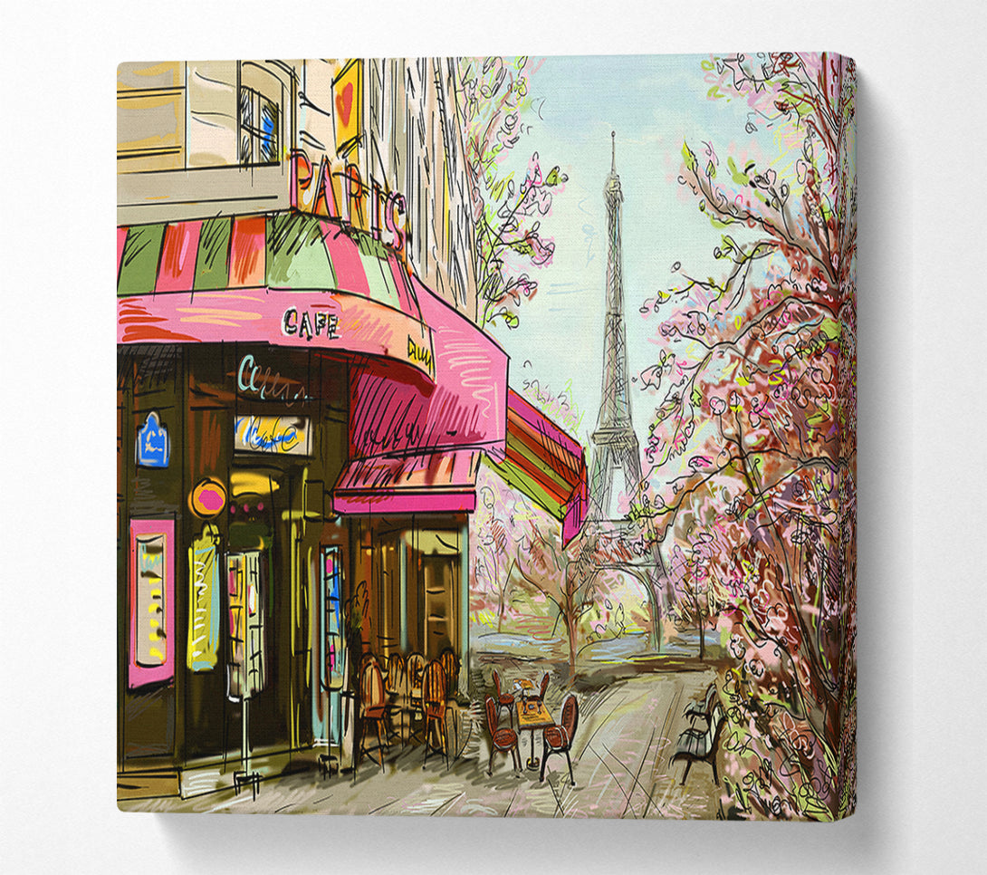  A Canvas Print of Eiffel Tower Streets 8 Canvas Wall Art