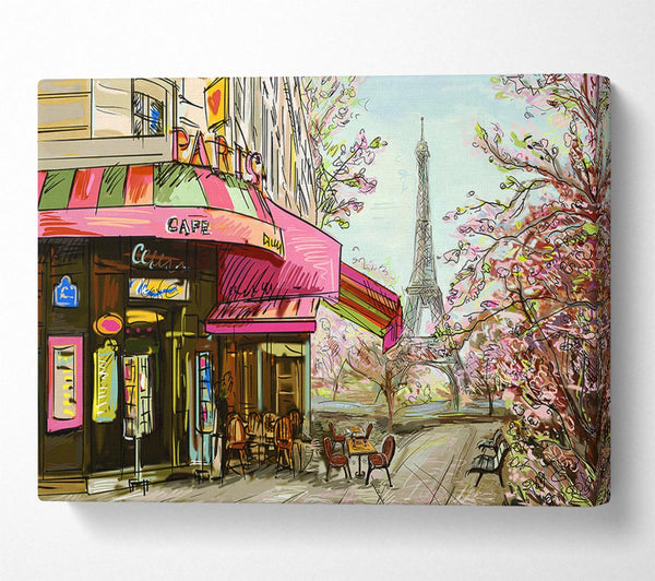  A Canvas Print of Eiffel Tower Streets 8 Canvas Wall Art