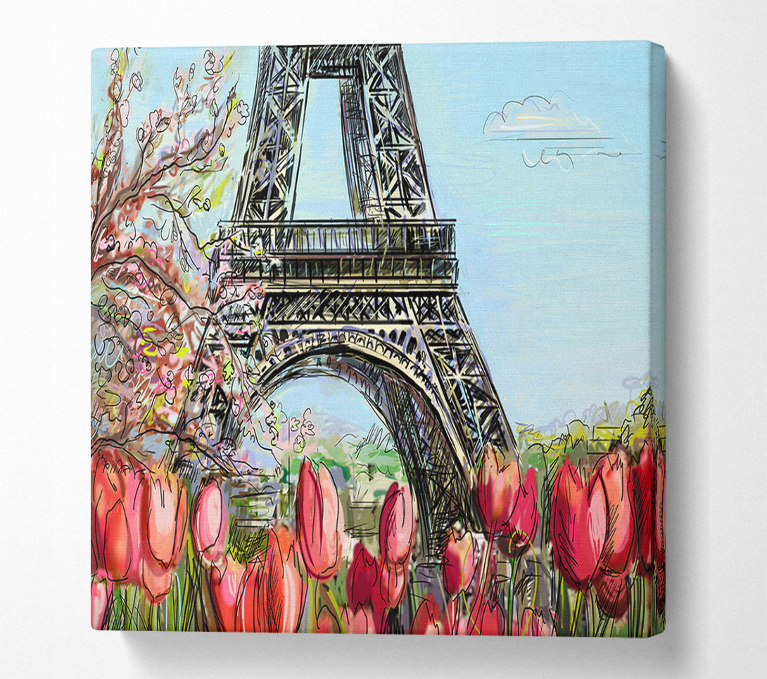  A Canvas Print of Eiffel Tower Close Up 3 Canvas Print