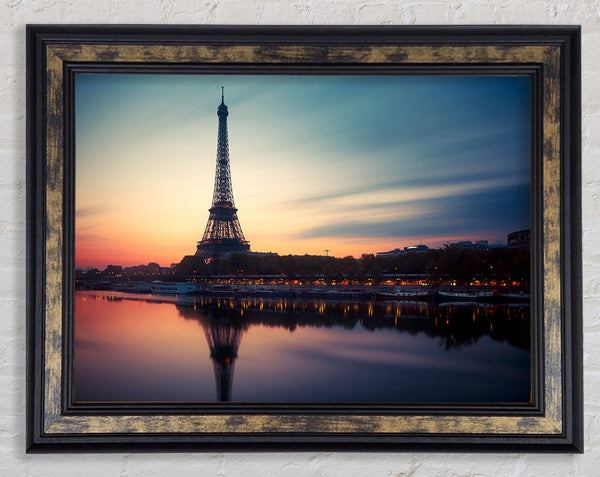 Eiffel Tower Over The River Seine 4 Framed Print