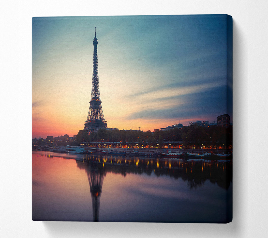  A Canvas Print of Eiffel Tower Over The River Seine 4 Canvas Wall Art