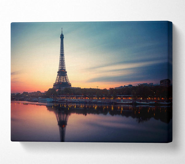  A Canvas Print of Eiffel Tower Over The River Seine 4 Canvas Wall Art