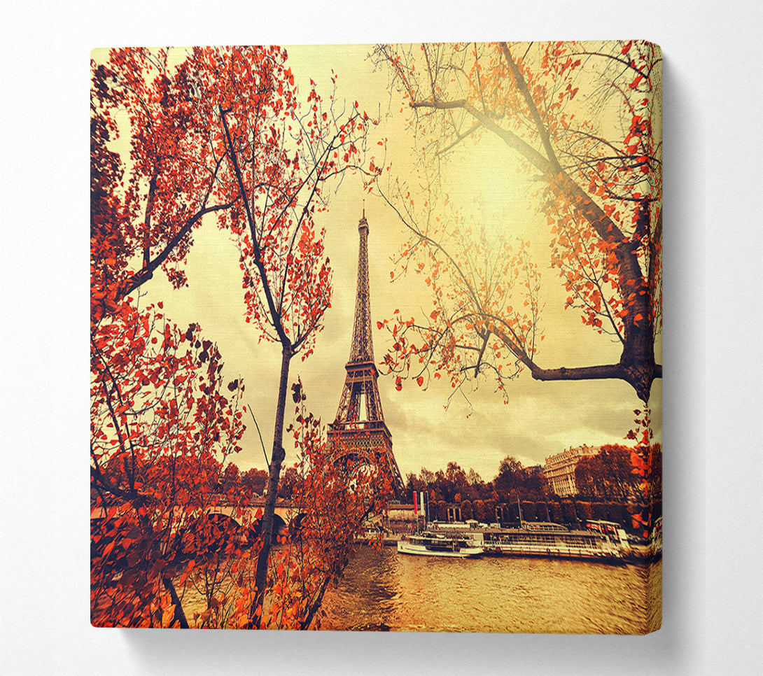  A Canvas Print of Eiffel Tower Retro 12 Canvas Print