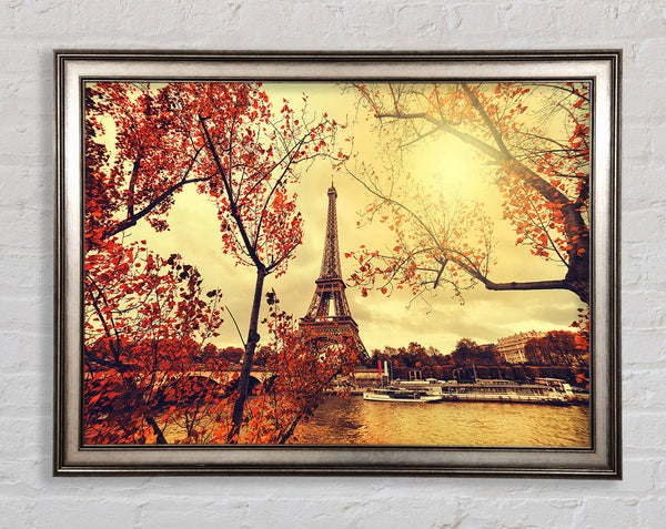 Eiffel Tower Retro 12 Framed Print