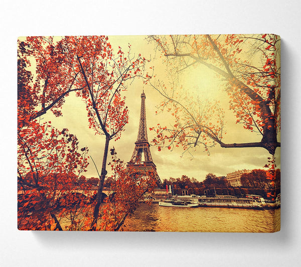  A Canvas Print of Eiffel Tower Retro 12 Canvas Print