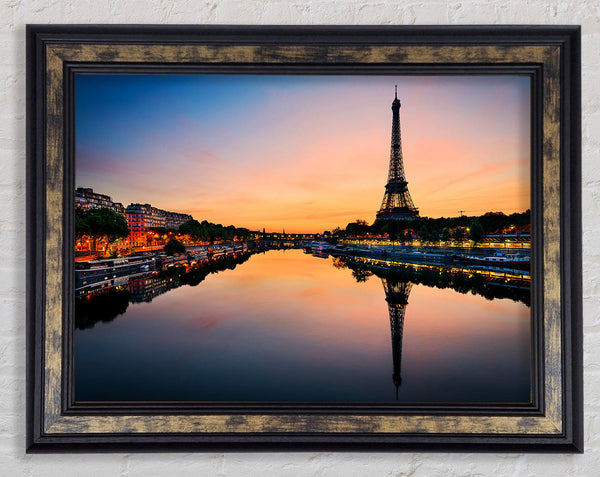 Eiffel Tower Over The River Seine 3 Framed Print