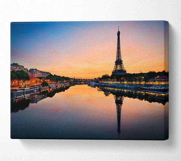  A Canvas Print of Eiffel Tower Over The River Seine 3 Canvas Wall Art