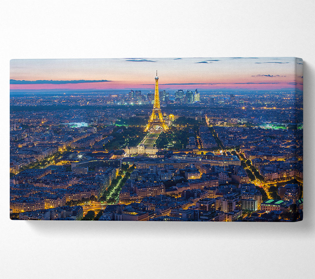  A Canvas Print of Eiffel Tower Night Light Canvas Print
