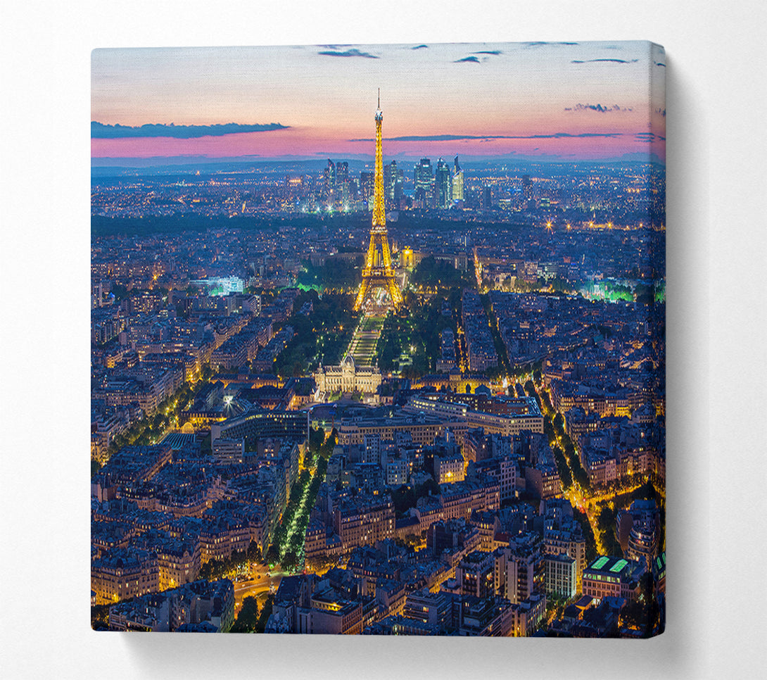  A Canvas Print of Eiffel Tower Night Light Canvas Print