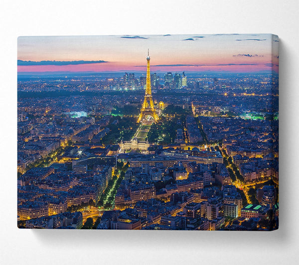  A Canvas Print of Eiffel Tower Night Light Canvas Print