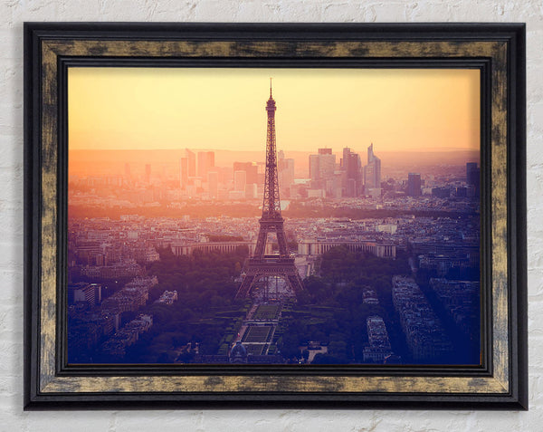 Eiffel Tower Over The Cit Framed Print