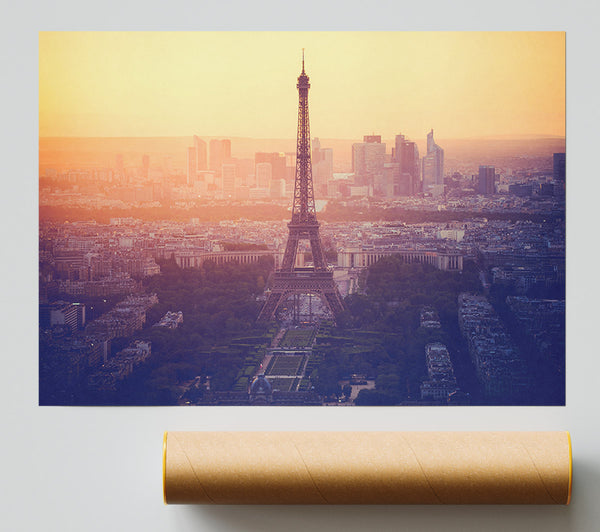 Eiffel Tower Over The Cit Print