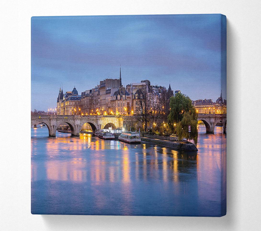  A Canvas Print of River Seine At Twilight 2 Canvas Art