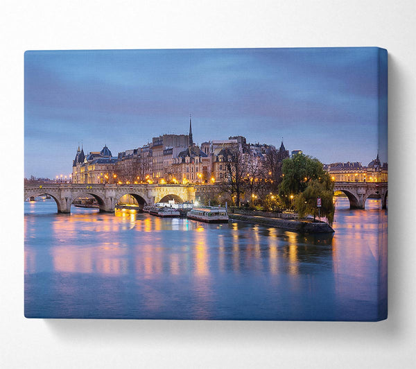  A Canvas Print of River Seine At Twilight 2 Canvas Art