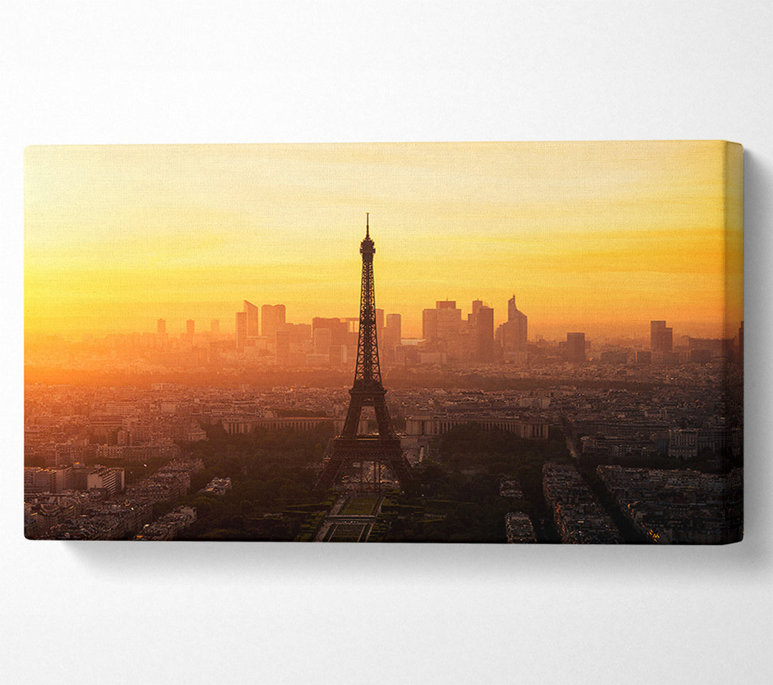  A Canvas Print of Eiffel Tower Sunset Skies Canvas Art