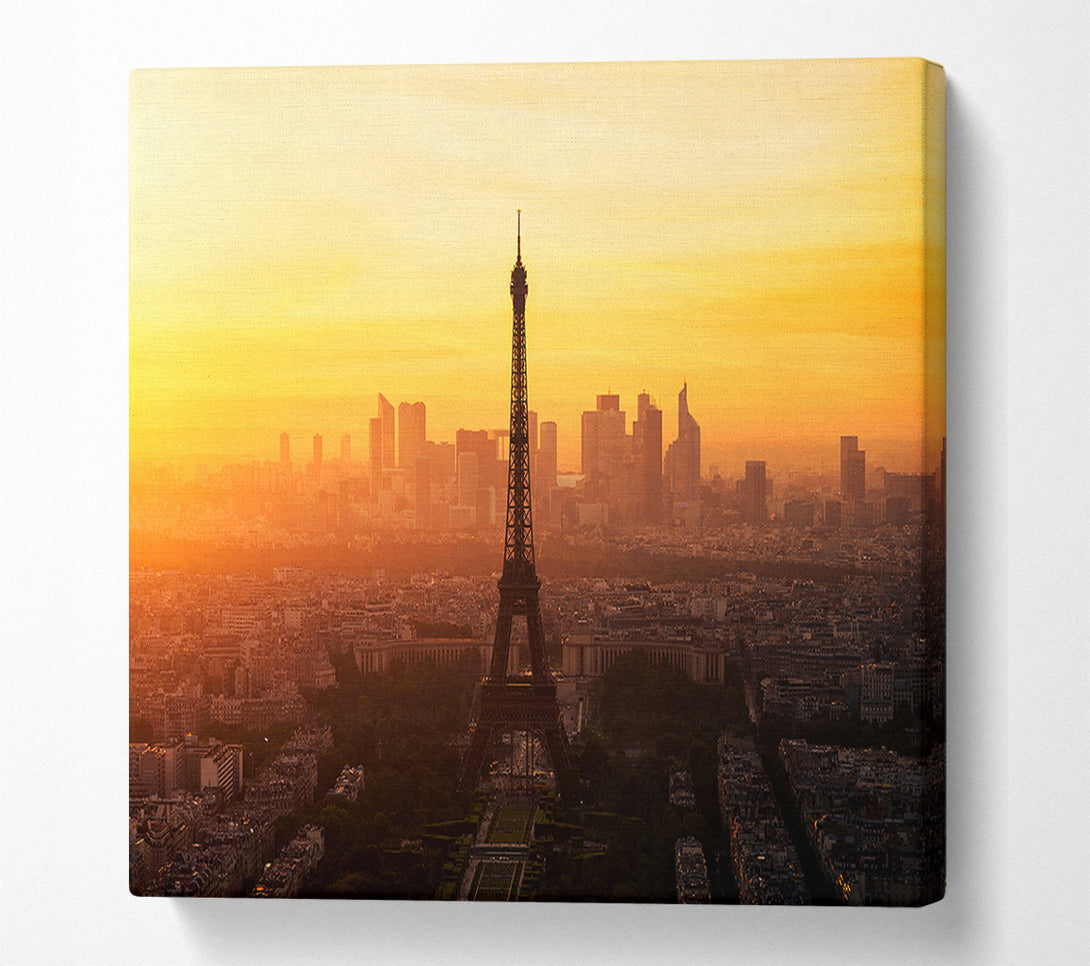  A Canvas Print of Eiffel Tower Sunset Skies Canvas Art