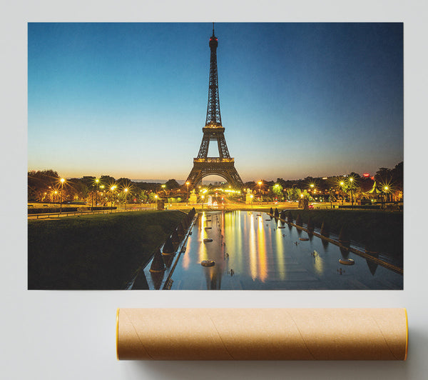 Eiffel Tower Night Lights 2 Poster