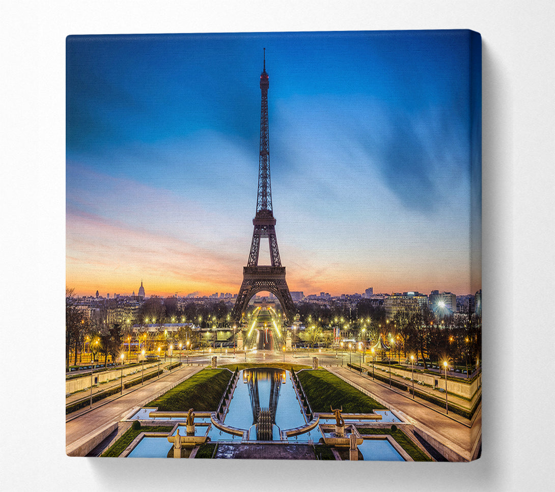  A Canvas Print of Eiffel Tower Night Lights Canvas Print