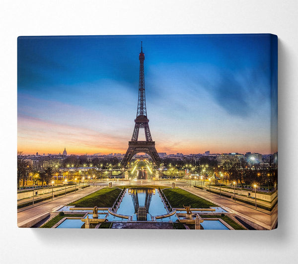  A Canvas Print of Eiffel Tower Night Lights Canvas Print