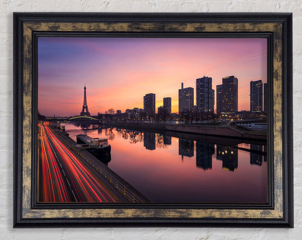 Eiffel Tower Over The River Seine 2 Framed Print