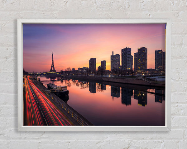 Eiffel Tower Over The River Seine 2 Framed Print
