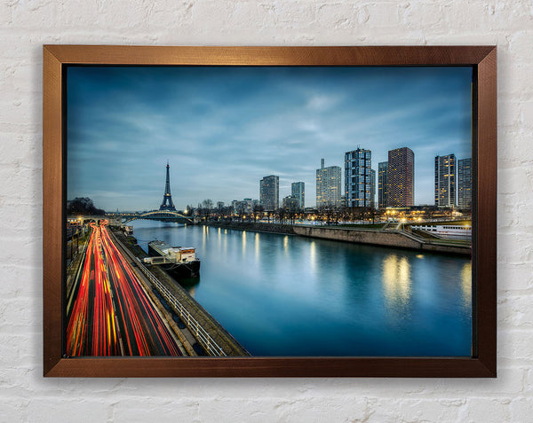 Eiffel Tower Over The River Seine 1 Framed Print
